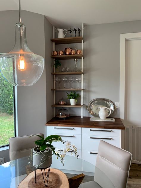 A ladder bookcase you can squeeze in juuuust about anywhere for a magazine-worthy accent that's pretty posh-looking IMHO. Kitchen Book Shelf, James Theo, Kitchen Book, Floor Desk, Nathan James, 4 Shelf Bookcase, Wall Mounted Bookshelves, Ladder Bookshelf, Colorful Storage