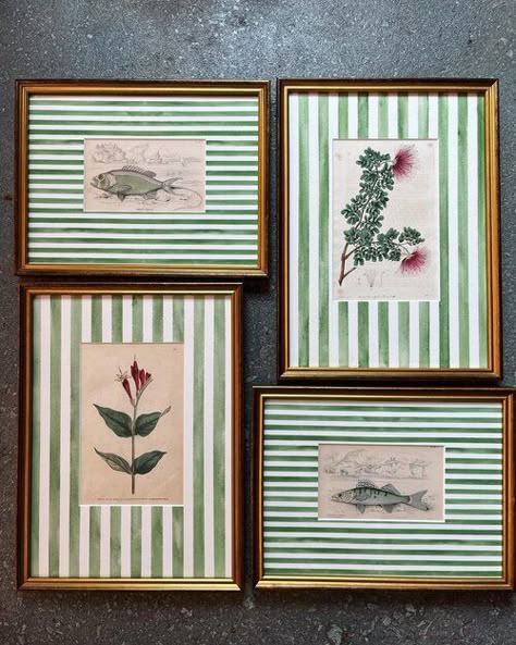 Art Over Couch, Vintage Hand Painted Furniture, Framing Ideas, English Decor, Diy Picture Frames, Mushroom Art, Wall Deco, Antique Prints, Frame Decor