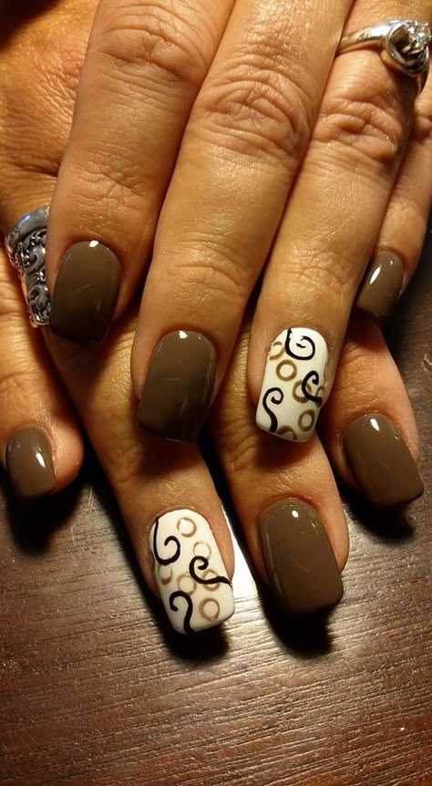 Brown Nails Fall Art Designs, Black Cherry Nails Design, Coffee Nails Designs, Cherry Mocha Nails, November Nail Designs, Nexgen Nails, Brown Nails Design, Thanksgiving Nail Designs, Thanksgiving Nail