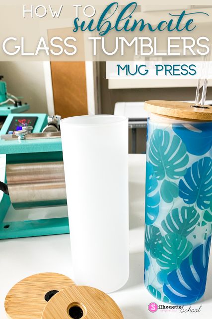 How to Sublimate Frosted Glass Tumblers with a Mug Press Silhouette Cameo Beginner, Frosted Tumbler, Glass Tumbler Design, Vinyl Projects Silhouette, Silhouette School Blog, Sublimation Gifts, Silhouette Cameo Tutorials, Silhouette School, Swing Design