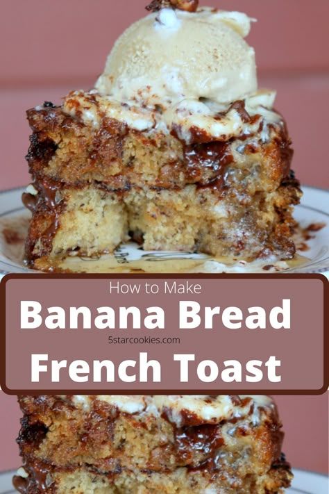 Banana Bread French Toast Recipe, French Toasr, Bacon Desserts, Making Waffles, Banana Bread French Toast, Bread French Toast, Bread French, Meals Breakfast, Banana Toast