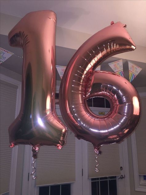 Girl Dog Birthday Party, Birthday Cake Girl, Rose Gold Number Balloons, Anjing Pug, Birthday Balloons Pictures, Gold Number Balloons, Wattpad Background, 16 Balloons, Cake Girl