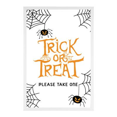 Halloween Candy Sign, Please Take One Sign, Take One Sign, Trick Or Treat Sign, Candy Signs, Trick Or Treaters, Halloween Porch Decorations, Halloween Spider Web, Halloween Porch