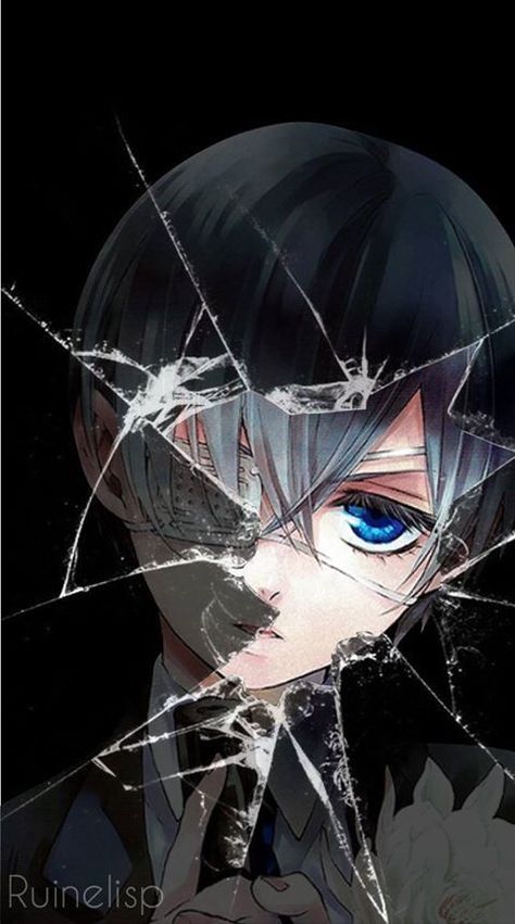 Cracked Anime Behind Glass, Black Butler Wallpaper, Anime Traps, Anime Lock Screen, Black Butler 3, Black Butler Ciel, Rin Okumura, Black Butler Anime, Black Butler Kuroshitsuji