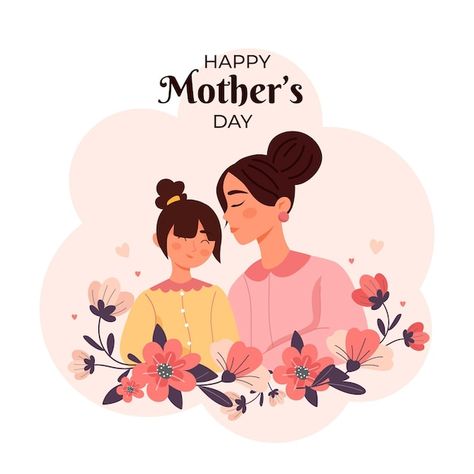 Mother's Day Illustration, Mothers Day Cartoon, Mother's Day Banner, Mather Day, Mothers Day Poster, Watercolor Flower Background, Child Health, Mother Day Wishes, Day Illustration