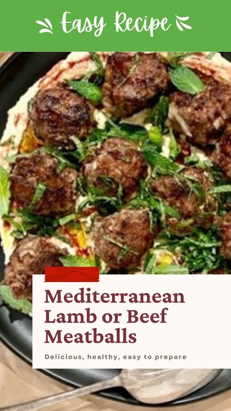 Beef & Lamb Meatballs: Mediterranean Twist | Dive into the rich flavors of the Mediterranean with these juicy beef and lamb meatballs. A delicious twist on a classic dish, perfect for any occasion! Visit here for our Mediterranean Lamb Meatballs recipe #HealthyRecipes #EasyCooking #Dinner Lamb And Pork Meatballs, Meatballs Mediterranean, Baked Lamb Meatballs, Lamb Meatballs Recipe, Mediterranean Lamb, Lamb Meatballs Greek, Ground Lamb Recipes, Meat Ball Recipes, Bbq Lamb