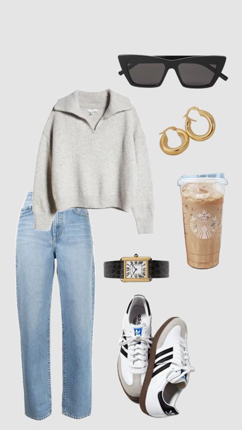 Mom Jeans And Sneakers Outfit, Outfit Inspo Layout, Outfit Layout Aesthetic, Mom Jeans Aesthetic, Jeans And Sneakers Outfit, Layout Aesthetic, Everyday Casual Outfits, Spring Work Outfits, Outfit Layout