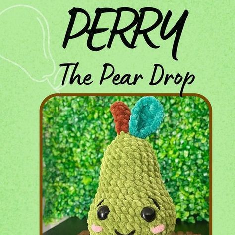 Lee’Cro & Stitch on Instagram: "🍐PERRY THE PEAR DROP- FREE PATTERN!🍐 NOTE: R26 Please SC In Remaining Sts After DEC🤍 So Excited To Release This! Can’t Wait To See Y’all Make Him! Please Tag Me So I Can See! 😍  - - Please Do Not Repost To Your Page Without Contacting me thank you! ⚠️  - - - - - - - #freepatternsamigurumi #freepatternsamigurumi #crochet #crochetaddict #crochetersofinstagram #yarnaddict #yarnlove #pear #crochetfruit" Pear Crochet Pattern Free, Crochet Food Plushies Pattern Free, Pear Crochet, Crochet Pear, Squishy Crochet, Crochet Craft Fair, Crochet Stuffies, Amigurumi Food, Instagram Pattern