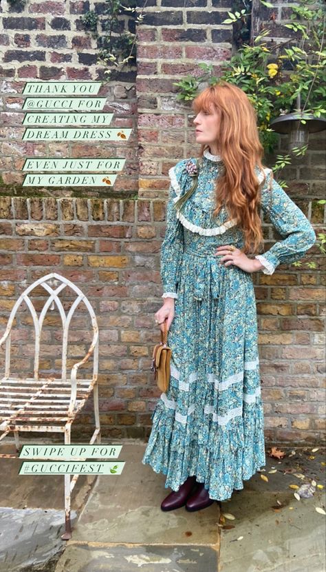 Florence Welch Gucci, 70s Witch, Florence Welch Style, Witch Vibes, Florence Welch, Florence The Machines, Boho Beauty, Country Chic, Florence