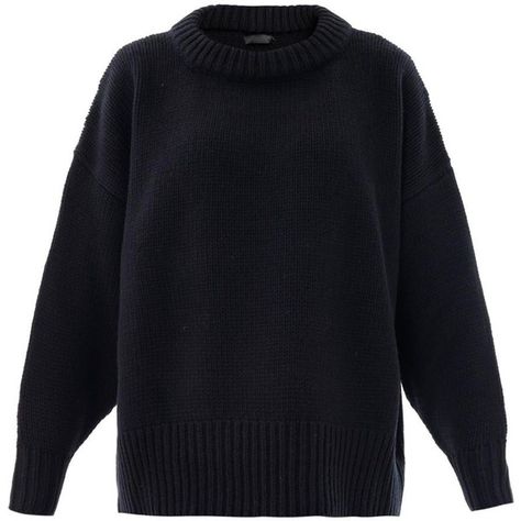 THE ROW Ophelia wool-cashmere sweater ($1,390) ❤ liked on Polyvore featuring tops, sweaters, knitwear, black, cashmere sweater, black top, long chunky sweater, chunky sweater and long sweaters Round Neck Tops, Chunky Sweater, Long Sweaters, Wool Sweaters, Cashmere Sweaters, Long Tops, The Row, Cashmere, Turtle Neck