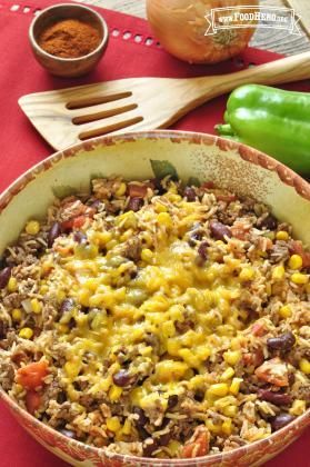 Split Pea Salad, Hamburger Skillet, Recipe With Beans, Hamburger Rice, Electric Skillet, Split Peas, Rice Casserole Recipes, Skillet Dishes, Skillet Dinners