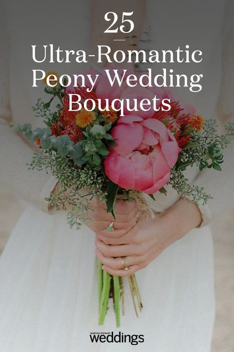 Wedding Bouquet Ideas Spring, Simple Peonies Bouquet, Spring Color Bridal Bouquet, Bridal Bouquets With Peonies, Rustic Peony Bouquet, Wedding Centerpieces Peonies, Wedding Bouquet Spring Flowers, Summer Flowers For Wedding, Wedding Bridal Bouquets Spring