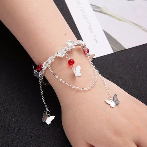 Hua Cheng Necklace, Hua Cheng Jewelry, Hua Cheng Butterflies, Blessing Bracelets, Heaven Officials Blessing, Butterfly Jewellery, Blessing Bracelet, Hua Cheng, Bracelet Women