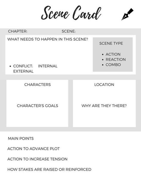 Novel Writing Scene Card Nanowrimo is right around the corner! Use this simple novel writing worksheet to help you get ready. Includes 1 pdf - Print as many as you need! Friendly Reminder: No physical product will be shipped, and files are for personal use only. Colors may vary Novel Template, Scene Writing, Writing Printables, Writers Notebook, Creative Writing Tips, Writing Crafts, Writing Templates, Book Writing Tips, Writing Worksheets