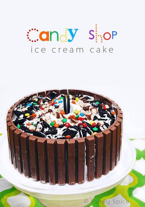 Candy Shop Kit Kat Ice Cream Cake by FamilySpice.com Kit Kat Ice Cream, Ice Cream Cake Recipe Homemade, Diy Ice Cream Cake, Cake Bars Recipe, Masakan Malaysia, Best Homemade Ice Cream, Easy Ice Cream Cake, Homemade Ice Cream Cake, Cake Recipes At Home