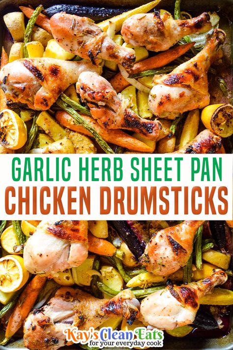 Sheet Pan Chicken Drumsticks, Sheet Pan Dinners Healthy, Roast Chicken Drumsticks, Chicken Drumsticks Recipe, Roasted Chicken Legs, Drumsticks Recipe, Spring Recipes Dinner, Baked Chicken Drumsticks, Dried Rosemary