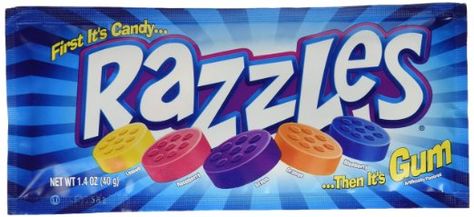 Original Razzles Gum Candies 24 pk. Razzles Candy, Office Candy Jar, Chewing Gum Benefits, Chewing Gum Brands, Office Candy, Sugar Free Gum, Retro Candy, Jolly Rancher, Bulk Candy