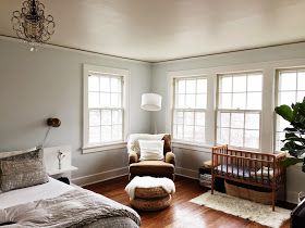 it's the little things: homestead // shared nursery + master bedroom tour Split Nursery And Bedroom, Shared Master And Nursery, Bedroom With Nursery Shared Master, Small Baby Cribs, Corner Nursery, Nursery Corner, Wall Reading Lights, Shared Nursery, Nursery Nook