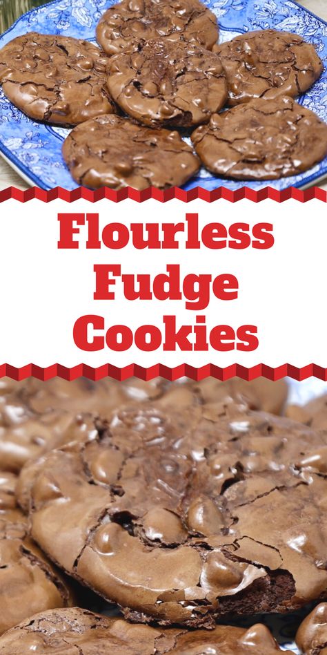 Flourless Fudge Cookies, Cookie Recipes Without Flour, Flourless Sugar Cookies, Baking Recipes Without Flour, Desserts Without Flour, No Flour Desserts, Low Carb No Bake Cookies, Flowerless Cookies, Recipes Without Flour