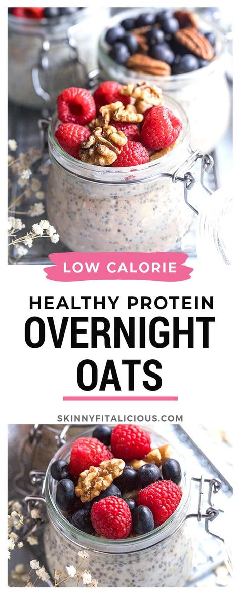 Healthy Easy Overnight Oats, Gluten Free Protein Overnight Oats, High Protein Overnight Oats Vegan, Whole30 Overnight Oats, How Many Calories In Overnight Oats, Noom Recipes Overnight Oats, Diet Overnight Oats Recipe, Overnight Low Calorie Oats, Gluten Free Calorie Deficit Meal Plan