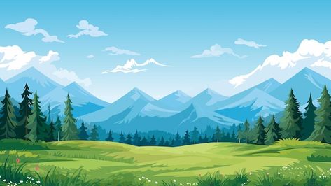 Meadow Drawing Simple, Mountain Vector Illustration, Meadow Illustration, Mountain Png, Grass Png, Forest Meadow, Grass Background, Mountain Background, Chalkboard Ideas