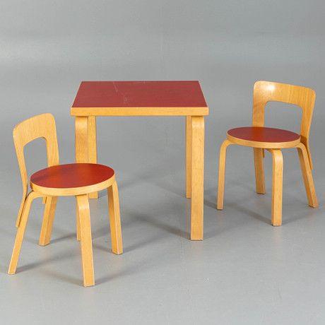 Artek Table, Artek Furniture, Muji Room, Alvar Aalto Chair, Aino Aalto, Childrens Table, Red Table, Alvar Aalto, Birch Table