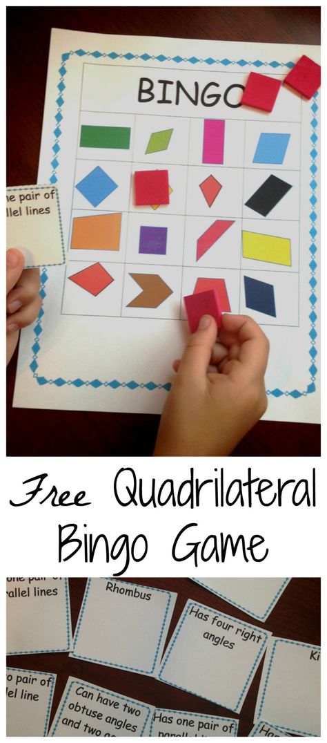 Quadrilateral game pinterest Quadrilaterals Activities, Classifying Quadrilaterals, Geometry Games, Geometry Activities, Math School, Third Grade Math, Math Geometry, Math Workshop, Homeschool Math