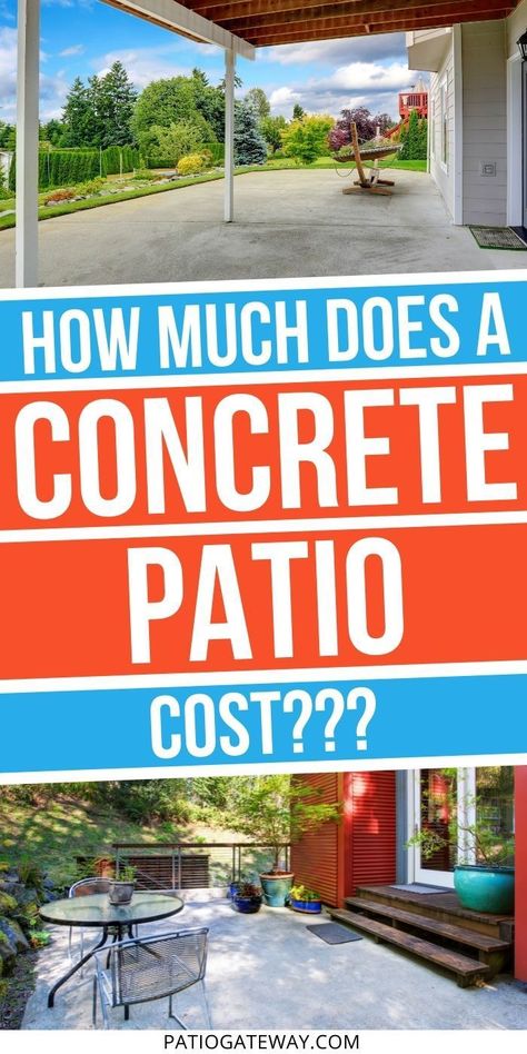 Cost of a Concrete Patio | How Much Does a Concrete Patio Cost ? | Working With Concrete | DIY Concrete | Making Your Own Concrete Patio | Do it Yourself Concrete Patio | Making a Concrete Patio | #concrete #patio #DIY #building #diypatio Concrete Patio Backyard, Stamped Concrete Patio Ideas, Decorating A Patio, Patio Extension Ideas, Poured Concrete Patio, Inexpensive Patio, Concrete Paver Patio, Diy Concrete Patio, Patio Extension