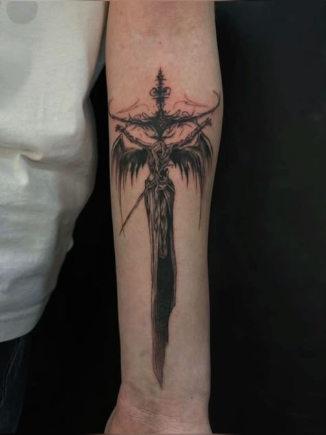 Men’s Gothic Tattoos, Tattoo Ideas For Men Gothic, Wrist Tattoo Men Ideas, Wrath Tattoos, Gothic Tattoo Ideas For Men, Goth Tattoo Ideas Men, Nephilim Tattoo, Gothic Tattoos Men, Scary Tattoos For Men