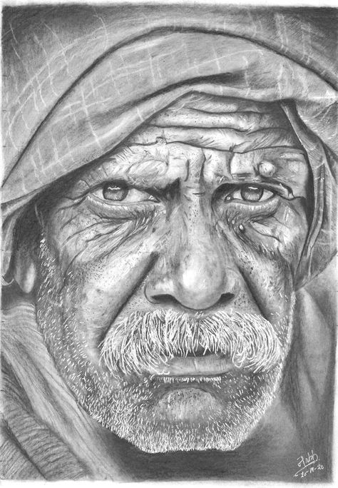 Old man realistic pencil sketch with wrinkled face Realistic Pencil Sketch, Old Man Face, Old Man Portrait, Realistic Sketch, Realistic Drawing, Man Sketch, Indian Art Gallery, Pencil Shading, Portraiture Drawing