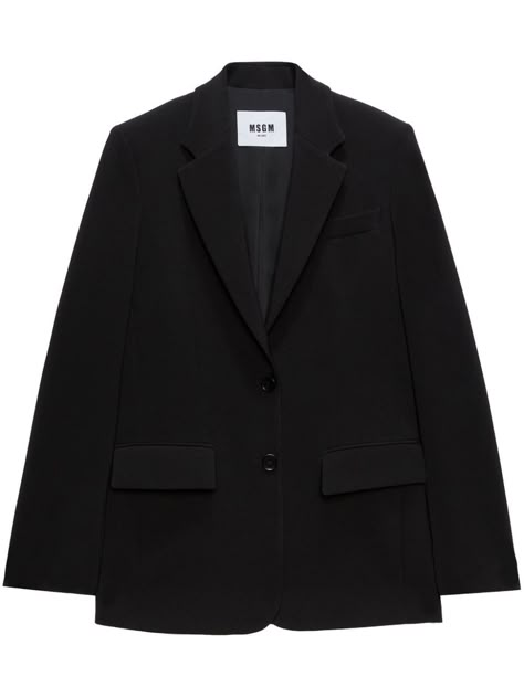 MSGM single-breasted blazer - Black- #Black #Blazer #MSGM #singlebreasted Check more at https://howcandothis.com/manstyle/msgm-single-breasted-blazer-black/ Black Blazer Looks For Women, Black Career Blazer With Welt Pockets, Black Single Breasted Blazer With Notched Lapels, Sleek Long Sleeve Blazer With Pockets, Blazer Png, Formal Streetwear, Womens Blazer, Black Jackets, Blazer Jackets For Women