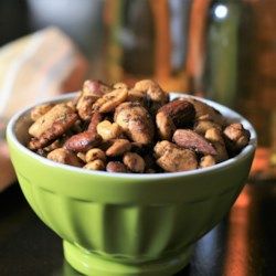 Tajin® Roasted Nuts Recipe - Allrecipes.com Roasted Nuts Recipe, Spiced Nuts Recipe, Spicy Nuts, Chili Lime Seasoning, Glazed Pecans, Nut Recipes, Roasted Nuts, Mixed Nuts, Smoked Paprika