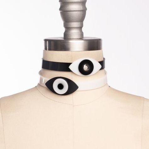 Chokers & Collars – Apatico Posture Collar, White Eyes, Choker Collar, Drawing Clothes, Character Outfits, Eye Black, Look Cool, Evil Eye, Aesthetic Clothes