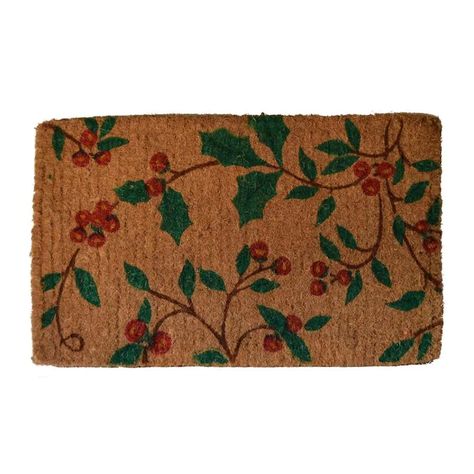 Imports Decor Outdoor DoorMat Brown Rectangular Outdoor Door Mat (Common: 1-1/2-ft x 2-1/2-ft; Actual: 18-in x 30-in) in the Mats department at Lowes.com Christmas Doormat, Coir Mat, Coir Doormat, Outdoor Door Mat, Christmas Storage, Plant Design, Christmas Door, Welcome Mats, Mat Rugs