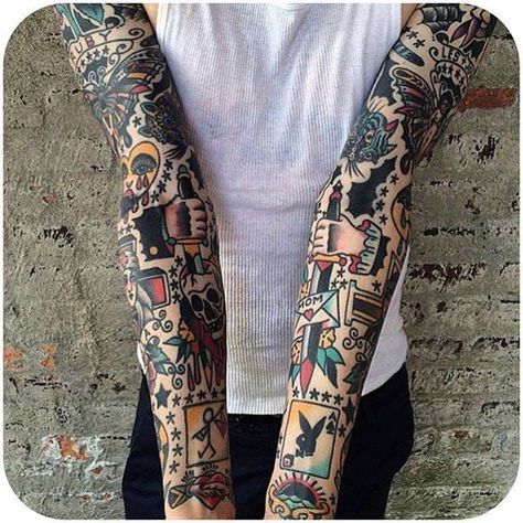 Traditional Tattoo Sleeve Filler, Traditional Tattoo Filler, Old School Tattoo Sleeve, Mangas Tattoo, Tattoo Sleeve Filler, Tattoo Filler, Traditional Sleeve, Tattoo Old School, Traditional Tattoo Sleeve