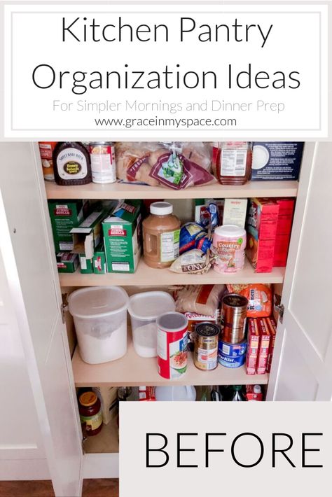 Are you looking for kitchen organization ideas? Here are simple kitchen pantry ideas perfect for easy storage and pantry organization solutions. #fromhousetohaven #pantryorganization #kitchenstorage #kitchenpantryideas Kitchen Pantry Ideas, Kitchen Pantry Cupboard, Kitchen Cupboard Organization, Deep Pantry, Pantry Organization Ideas, Pantry Storage Containers, Ideas For Storage, Kitchen Organization Ideas, Organization Pantry