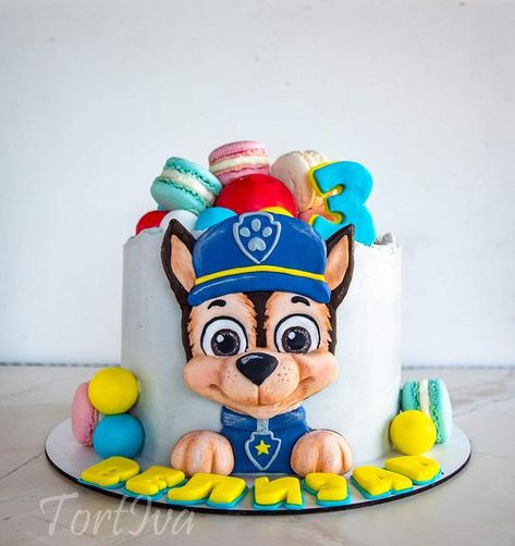 Paw Patrol Cream Cake, Chase Cake Paw Patrol, Chase Birthday Cake Paw Patrol, Chase Birthday Cake, Chase Paw Patrol Cake, Paw Patrol Chase Cake, Chase Cake, Paw Patrol Birthday Cake Boys, Paw Patrol Birthday Party Cake