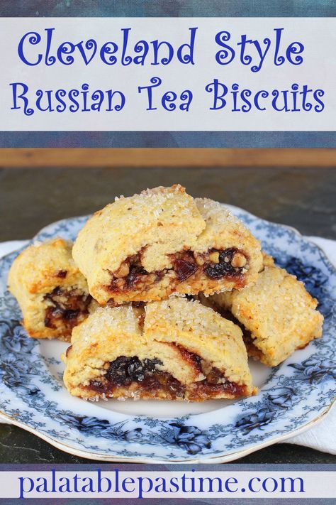 Russian Tea Biscuits are a Jewish pastry originating from Cleveland Ohio and being  similar to jam filled rugelach. via @suelau1 Russian Tea Biscuits, Tender Scones, Russian Tea Cookies, Rugelach Cookies, Fruit Breads, Russian Pastries, Rich Tea Biscuits, Biscuits Recipes, Sweet Smoothies