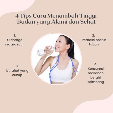 4 Tips Cara Menambah Tinggi 
Badan yang Alami dan Sehat Get Taller Exercises, Taller Exercises, Get Taller, Girl Inspiration, Glow Up?, Abs Workout, Healthy Lifestyle, How To Look Better, Diet