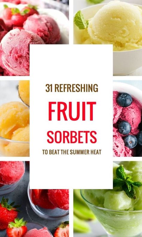 Sorbet Serving Ideas, Diy Sorbet With Frozen Fruit, Fruit Sorbet Recipe Homemade, Vegan Sorbet Recipes, Sorbet Flavors, How To Make Sorbet, Fruit Sorbet Recipe, Grapefruit Sorbet, Watermelon Sorbet Recipes