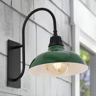 Gooseneck outdoor light at Lowes.com: Search Results Farmhouse Wall Lighting, Outdoor Light Fixture, Outdoor Light Bulbs, Shiplap Walls, Farmhouse Designs, Farmhouse Industrial, Metal Wall Light, Hospitality Projects, Green Led