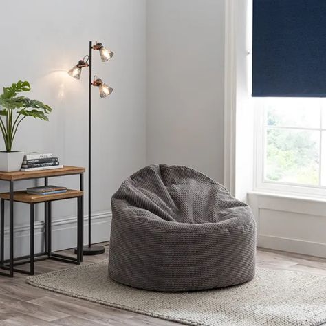 Grey Beanbag Chair, Bean Chair, Bag Chair, Ergonomics Design, Bean Bag, Charcoal Color, Ergonomic Design, Room Inspiration Bedroom, Soft Velvet