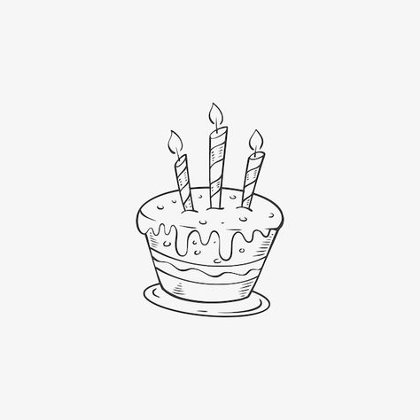 Birthday Cake Sketch, Happy Doodle, Cake Sketch, Birthday Cake Illustration, Birthday Doodle, Doddle Art, Digital Logo, Cake Drawing, Cake Illustration