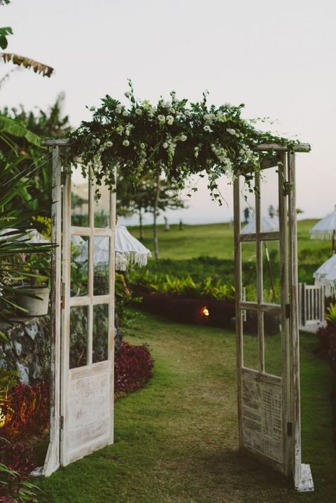 Vintage Chic Wedding, Flowers And Greenery, Wedding Arbour, Garden Entrance, Villa Wedding, Floral Arch, Outdoor Wedding Ceremony, Wedding Arch, Wedding Themes