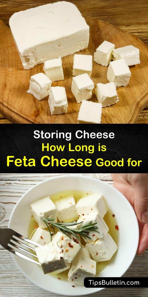 Learn how long feta cheese lasts depending on how you store it. This Greek cheese has a limited shelf life at room temperature, and an unopened block of feta or crumbled feta in olive oil or brine lasts considerably longer in the fridge or freezer. #feta #cheese #fresh #spoiled Brine For Feta Cheese, Pasta Toppings, Cheese Making Recipes, Greek Recipes Authentic, Feta Cheese Recipes, Greek Cheese, Block Of Cheese, Olive Oil Recipes, Grape Salad