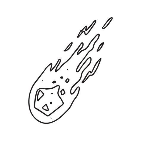 Meteorite Drawing, Meteor Drawing, Outer Space Theme, Space Theme, Theme Design, Easy Drawings, Peace Gesture, Line Art, Vector Free