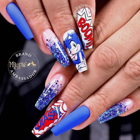 Hello Sonic? 💙 What do you think?👇 Comment below 👇💖 Tag your BFF who loves it⁠ ⠀⠀⠀⠀⠀⠀⠀⠀⠀⠀⠀⠀⠀⠀⠀⠀⠀⠀⠀⠀⠀⠀⠀⁠ 💓 Follow us @sxccosmetics 💓⁠ 🥰 Nail Artist: @indiglownails 👏 ⁠ ⠀⠀⠀⠀⠀⠀⠀⠀⠀⠀⠀⠀ ⠀⠀⠀⠀⠀⠀⠀⠀⠀⠀⠀⠀⁠ —————————————————⁠ #sxccosmetics #sxcofficial #sxcnails #nails #nailsonfleek #nailsofinstagram #nailsnailsnails #nails2inspire #nailsalon #nailswag #nailsaddict #nailselfie #nails4today #pressonnails #nailsmagazine#nailsdid #nailstagram #nailsmag #nailsdesign #nailsporn #nailsoftheday #nailsofinst Sonic Acrylic Nails, Sonic Nails, Nail Blue, Lil Sis, Nails Desing, Nails Magazine, Nails On Fleek, Cool Nail Designs, Nail Artist