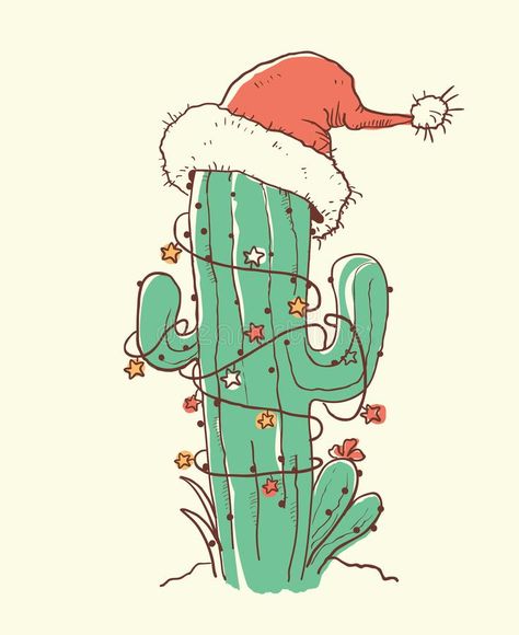 Santa Hat Vector, Xmas Drawing, Cactus Christmas, Christmas Tree Drawing, Red Santa Hat, Cactus Drawing, Chihiro Y Haku, Cactus Illustration, Hat Vector