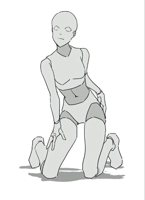 Poses Drawing Male Standing, Active Poses Drawing, Anime Tank Top Drawing, Crawling On Floor Pose Reference, Pinching Cheeks Drawing, Drawing Base Bunny Suit, Straight Couple Drawing Base, Front And Back Body Reference, Hand On Thigh Drawing Reference