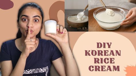 DIY rice cream for glass skin at home Rice Cream, Rice Mask, Night Face Cream, Korean Rice, Skin Balm, Acne Remedies, Amazing Home, Glass Skin, Baking Ingredients